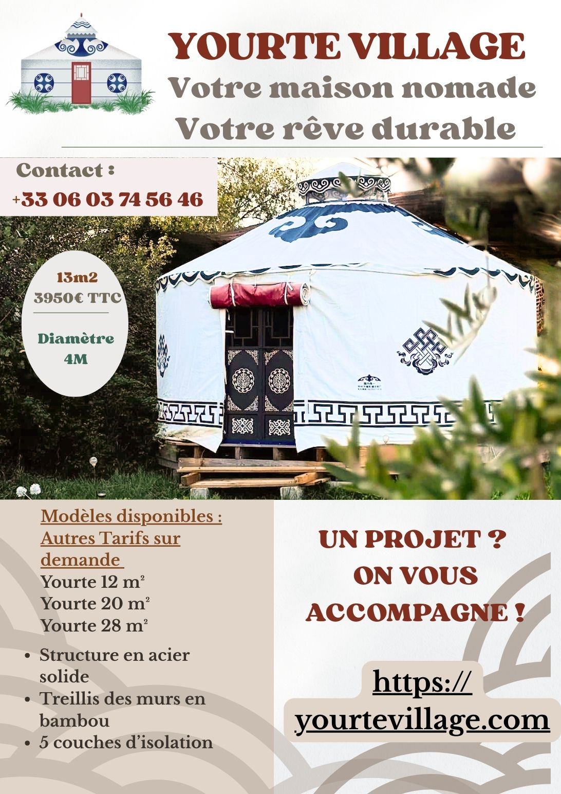 YourteConnect - Vends yourtes Mongoles de 13m²à 28m² - 5